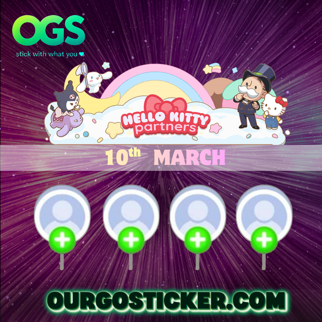 "10th/MAR" Hello Kitty Partners Event x 4 slots ( Free 1 pcs 4 star sticker)