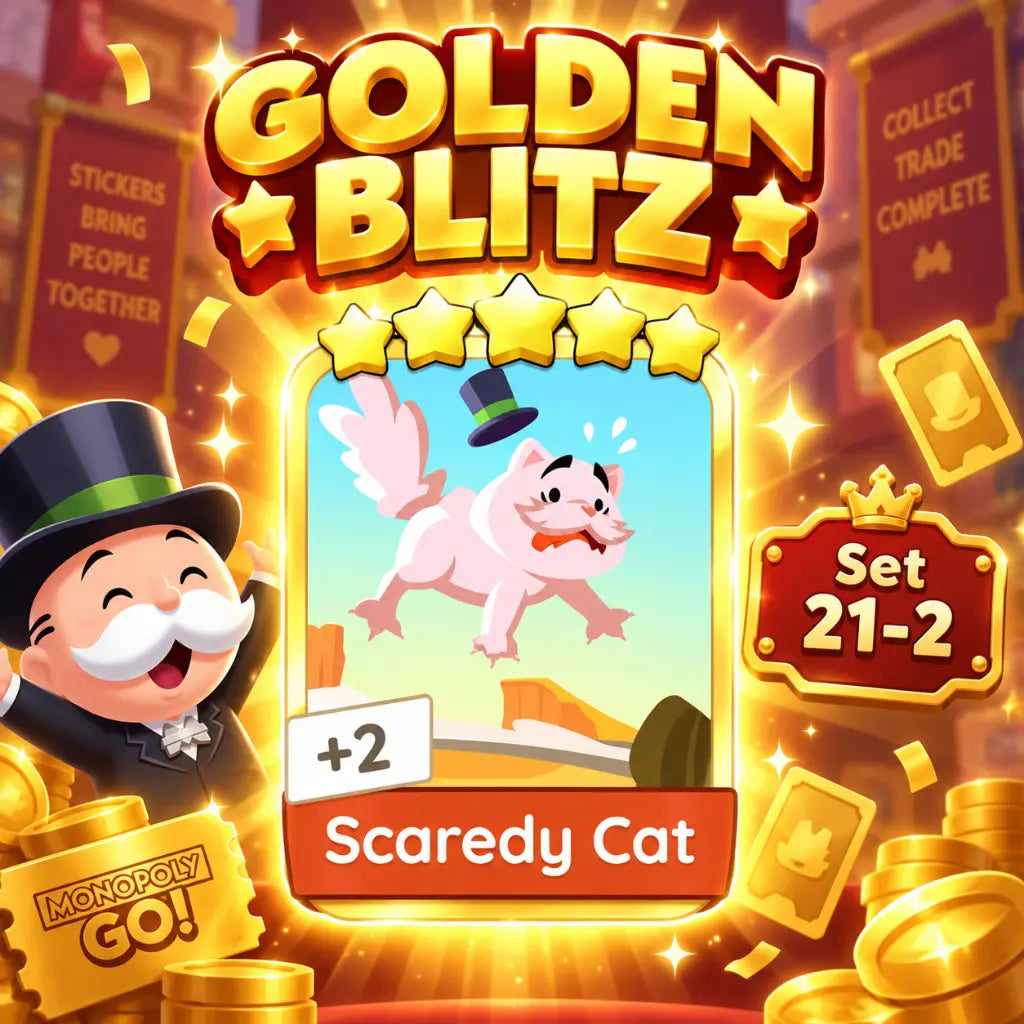 Scaredy Cat Set 21-2 5-Star Gold Sticker for Golden Blitz