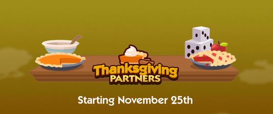 Monopoly Go November 25-30 Thanksgiving Partners Schedule & Rewards