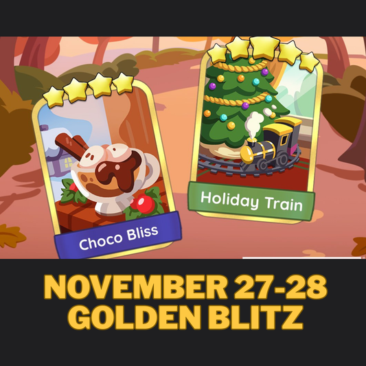 Monopoly Go November 27-28 Golden Blitz Schedule And Gold Cards | Choco Bliss & Holiday Train