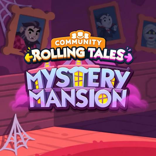 Monopoly GO Rolling Tales Mystery Mansion Halloween event guide with community voting and sticker rewards
