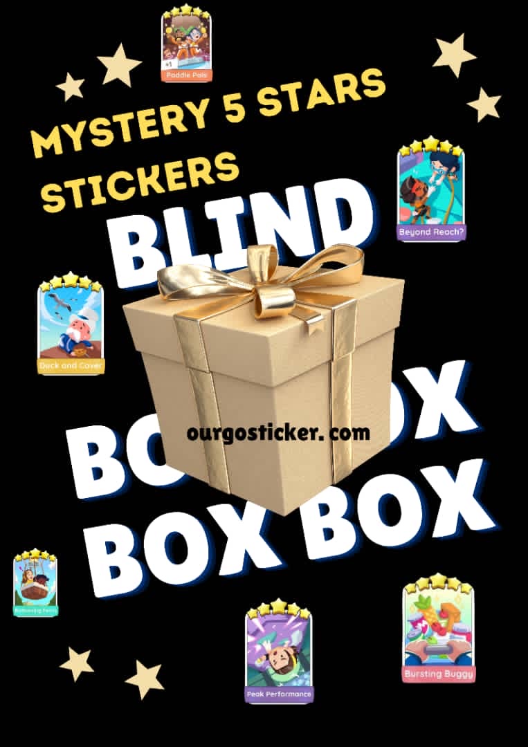 Monopoly Go Blind Box 5 Star Stickers Pack