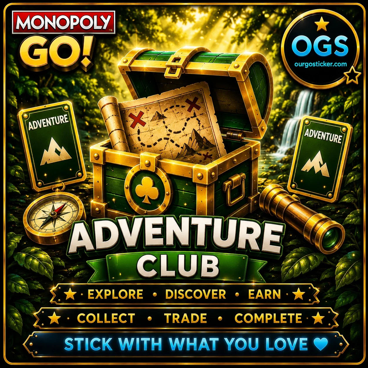 Monopoly GO Adventure Club Event by OurGoSticker