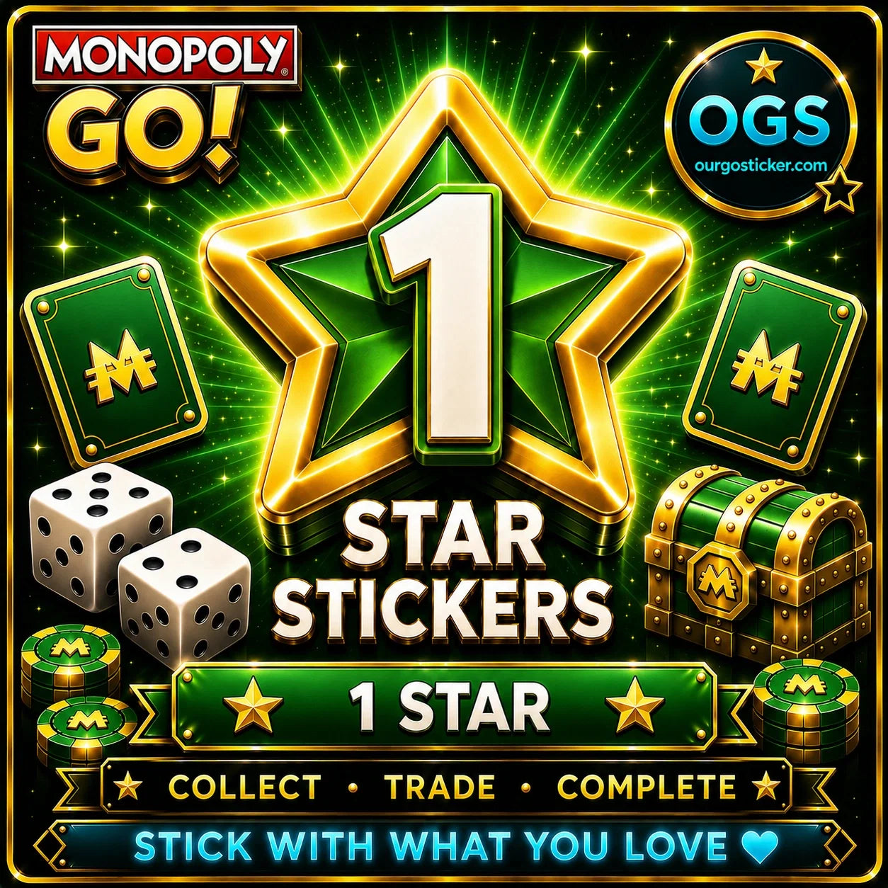 Monopoly GO Happy Harvest 1 Star Stickers Collection with fast digital delivery by OurGoSticker