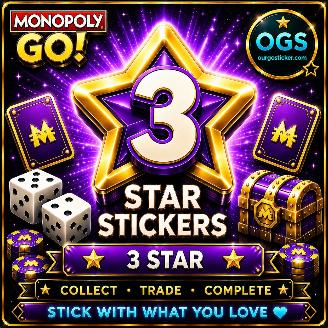 Monopoly GO Happy Harvest 3 Star Stickers Collection with fast digital delivery by OurGoSticker