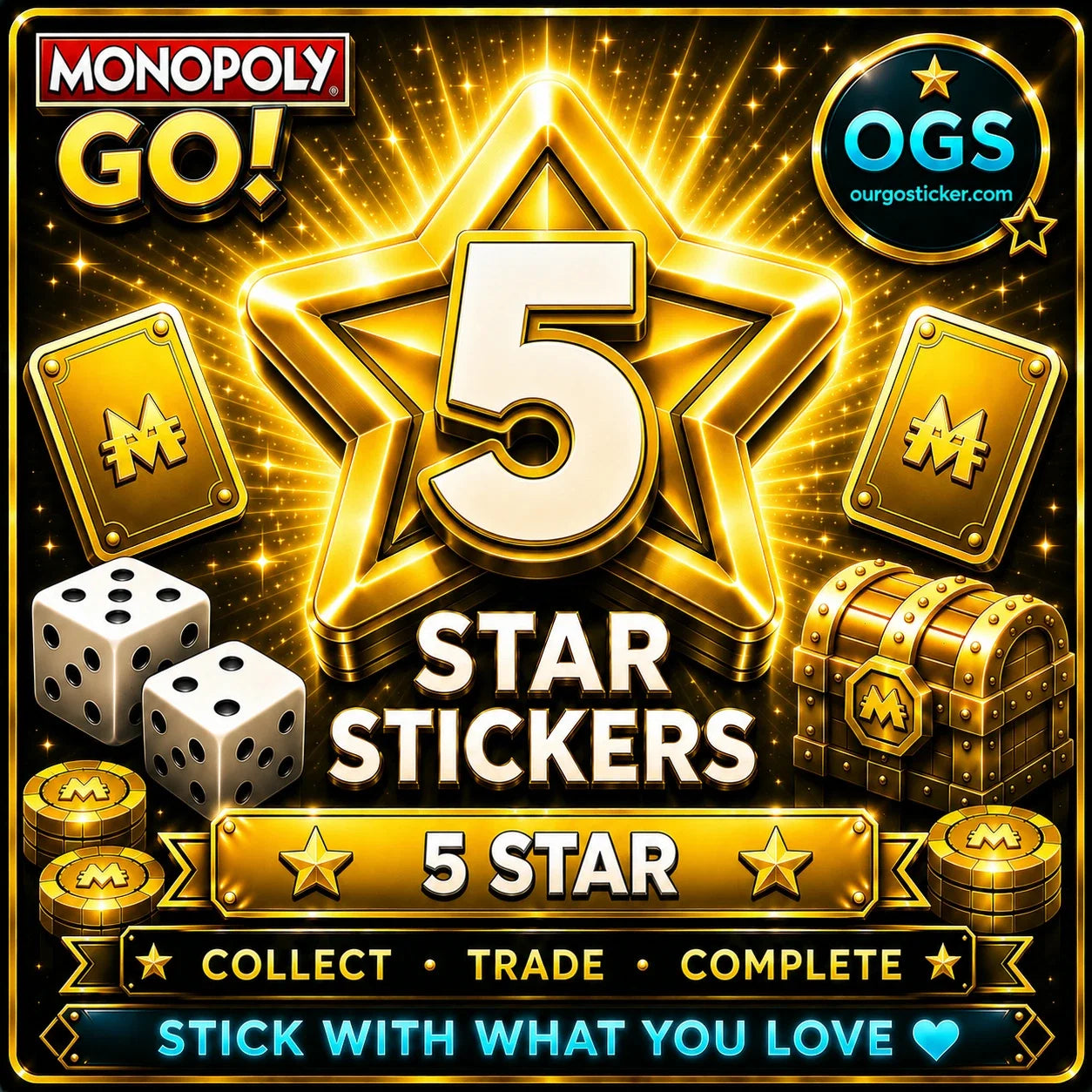 Monopoly GO Happy Harvest 5 Star Stickers Collection with fast digital delivery by OurGoSticker