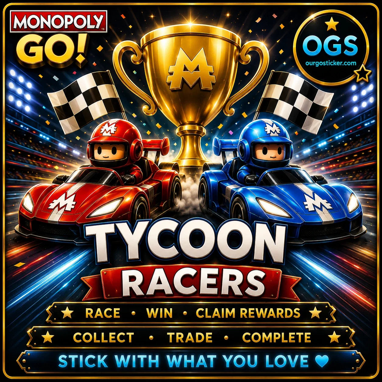 Monopoly GO Racers Event Service by OurGoSticker