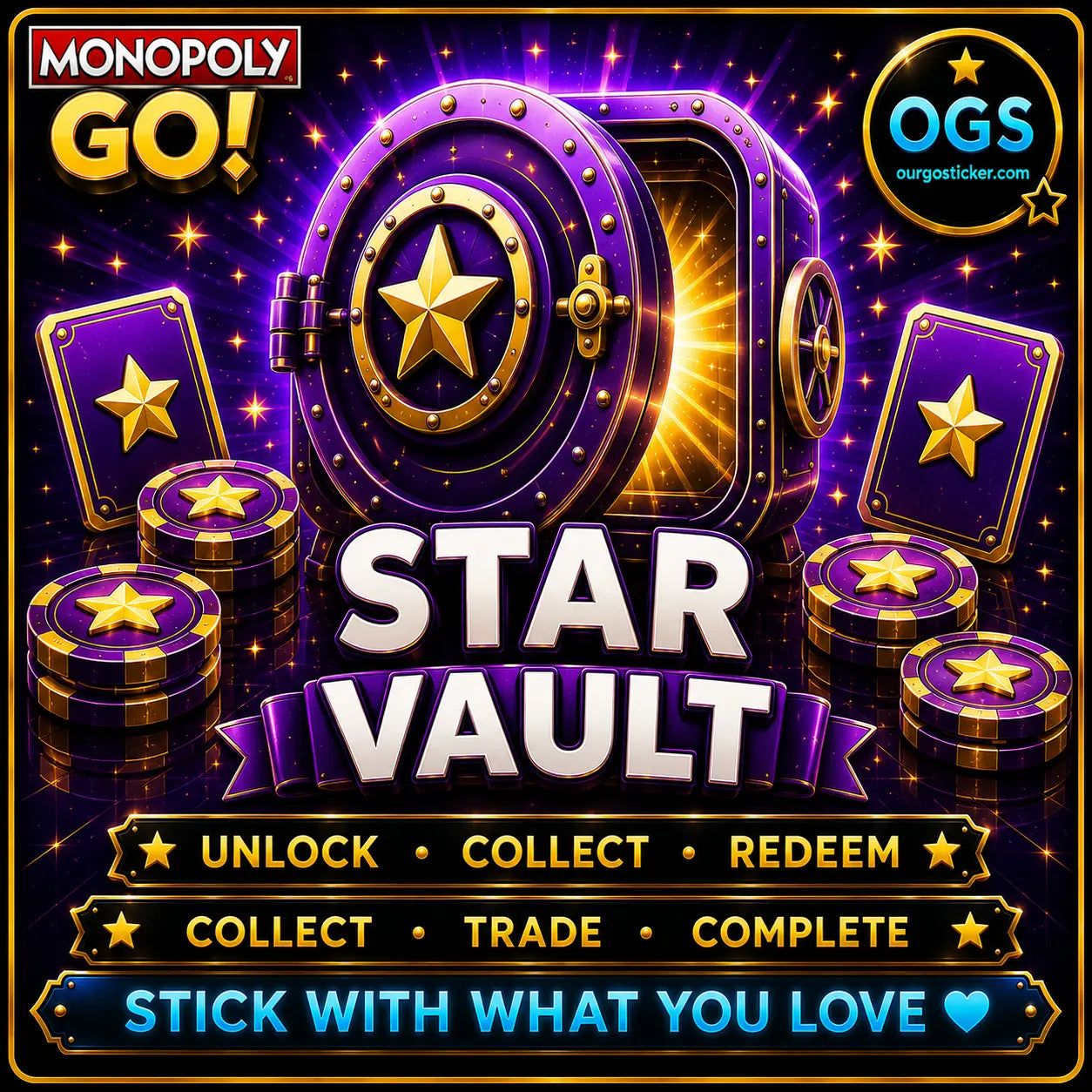 Monopoly GO Star Vault by OurGoSticker
