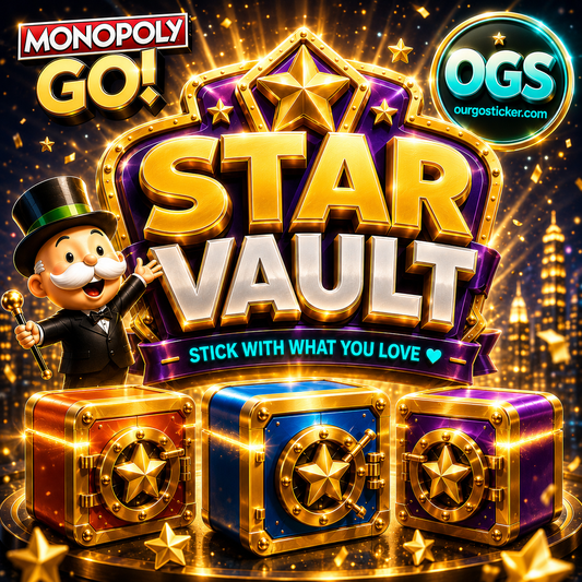 Monopoly GO Star Vault rewards and sticker collection by OurGoSticker