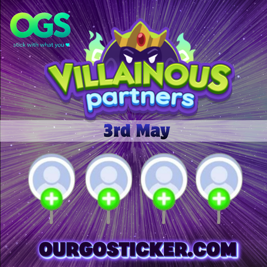 "3rd/May" Villainous Partners Event x 4 slots (free 1 pcs 4 star sticker)