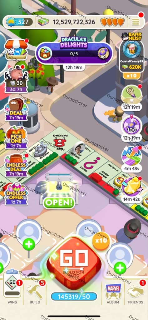 [Pre Made Account]Monopoly Go Account Sale :Level-327,Dice-145319