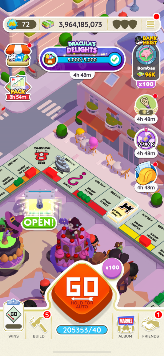 [Pre Made Account]Monopoly Go Account Sale :Level-72,Dice-205353