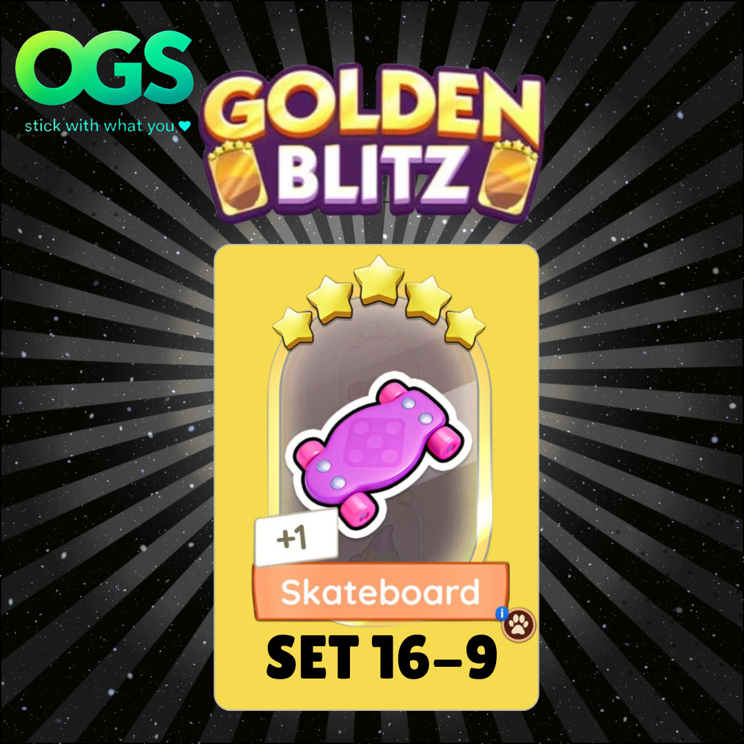 [PRE ORDER] Skateboard Set 16-9  4 Star Gold Sticker