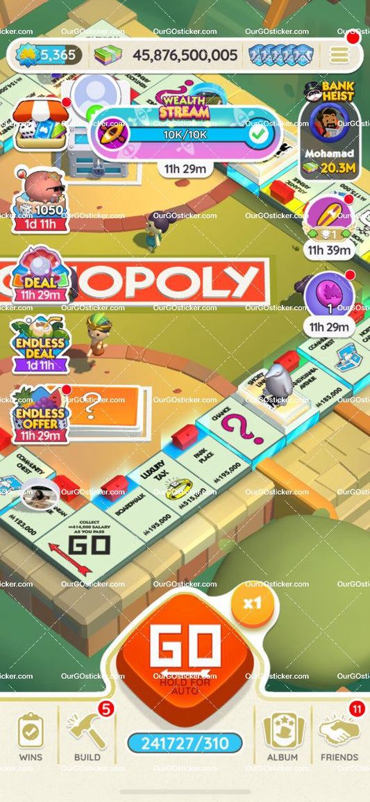 [Pre Made Account]Monopoly Go Account Sale  Level:5365  Dice:241000