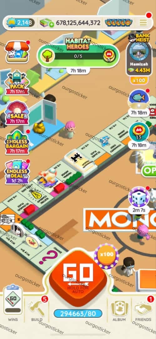 [Pre Made Account]Monopoly Go Account sale:Level-2148,Dice-294663