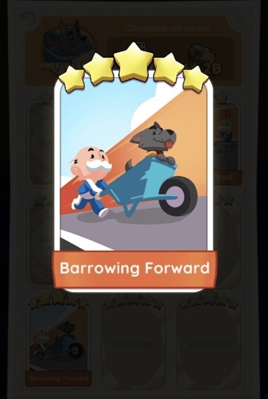 Monopoly Go 5 star sticker Set-19 Barrowing Forward