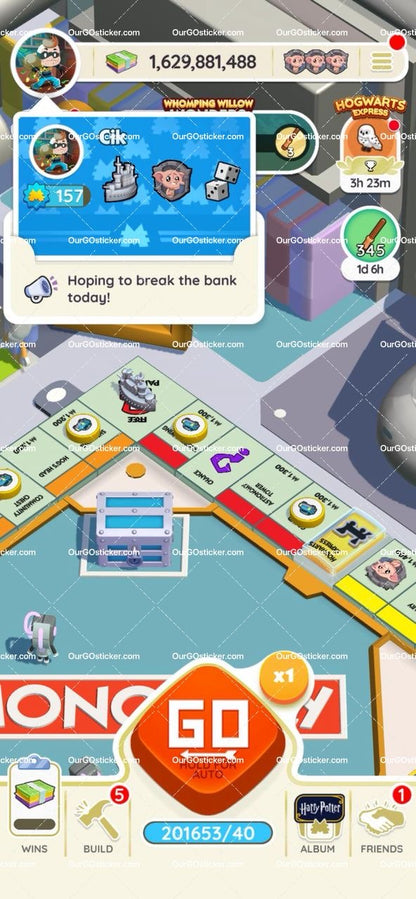 [Pre Made Account]Monopoly Go Account Sale  Level:157  Dice:201000