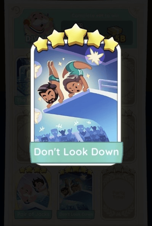 Monopoly Go 5 star sticker Set-15 Don't Look Down