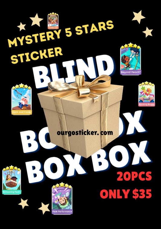 Monopoly Go Blind box 5 Star Sticker 20pcs Pack