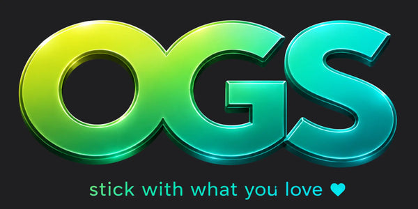 Official OGS logo for OurGoSticker with the slogan "Stick With What You Love".