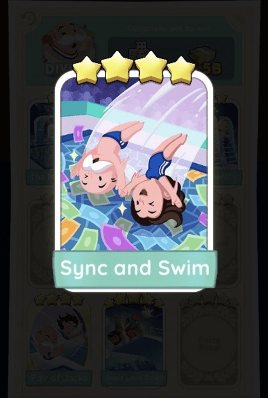 Monopoly Go 4 star sticker Set-15 Sync and Swim